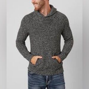 JB Holt Gray Black Meyers Henley Sweater Pullover Size XL